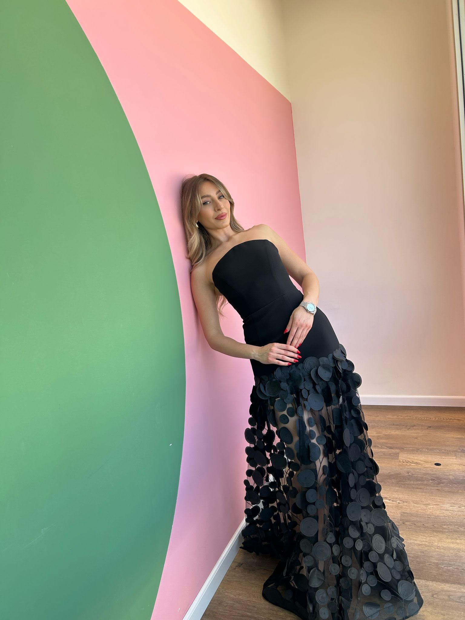 Black Strapless Gown