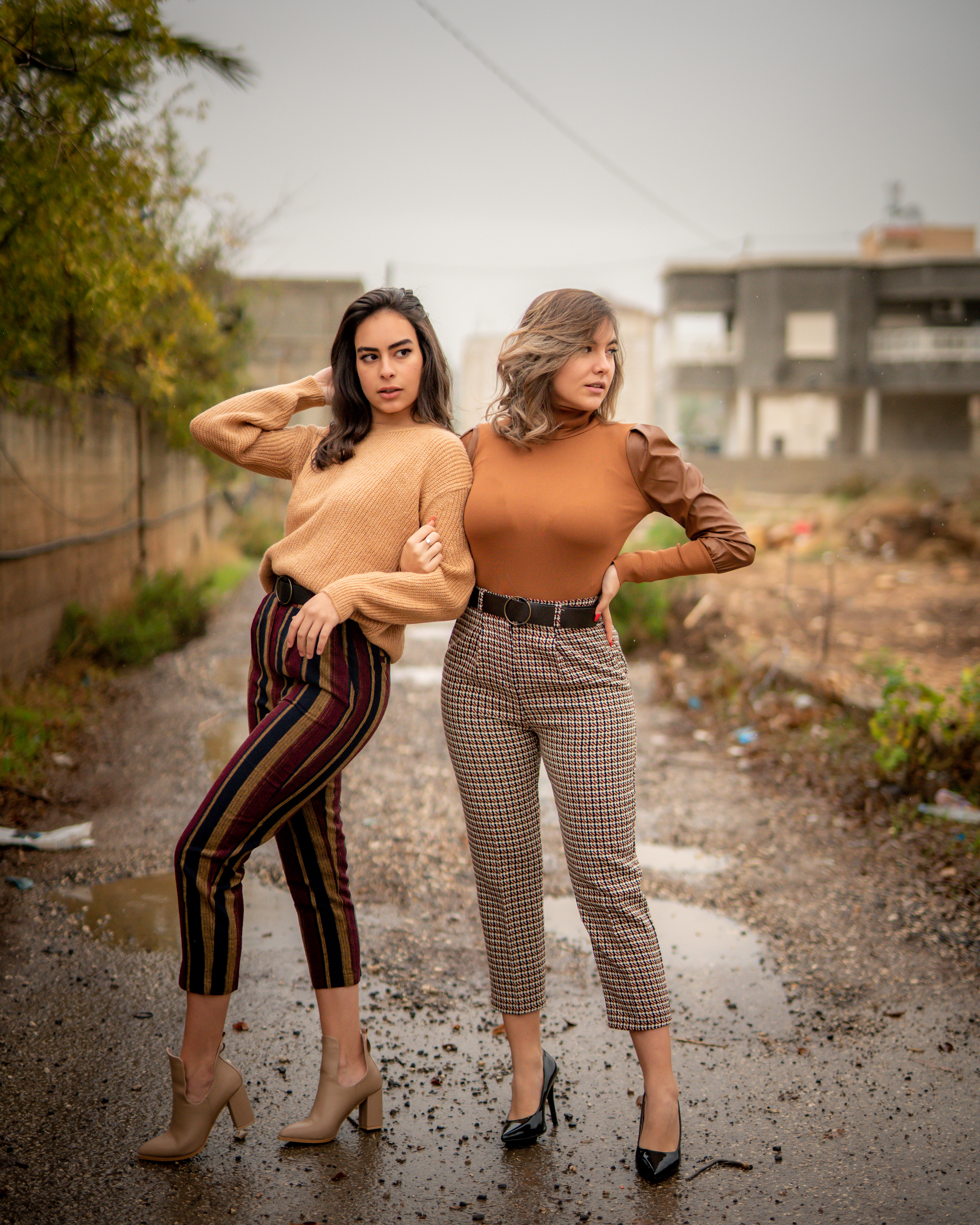 Cozy Knit Tops & Patterned Trousers